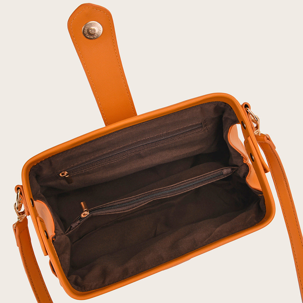 Yellow Chic Vintage Inspired PU Leather Crossbody Bag - Small Frame Doctor Style Purse with Adjustable Strap V888-ELOSUNG32334