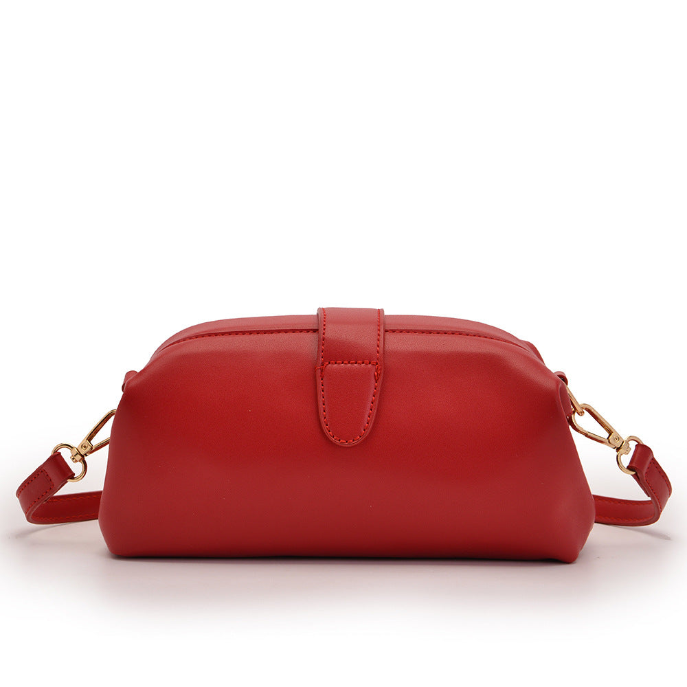 Red Chic Vintage Inspired PU Leather Crossbody Bag - Small Frame Doctor Style Purse with Adjustable Strap V888-ELOSUNG32335