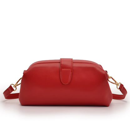 Red Chic Vintage Inspired PU Leather Crossbody Bag - Small Frame Doctor Style Purse with Adjustable Strap V888-ELOSUNG32335