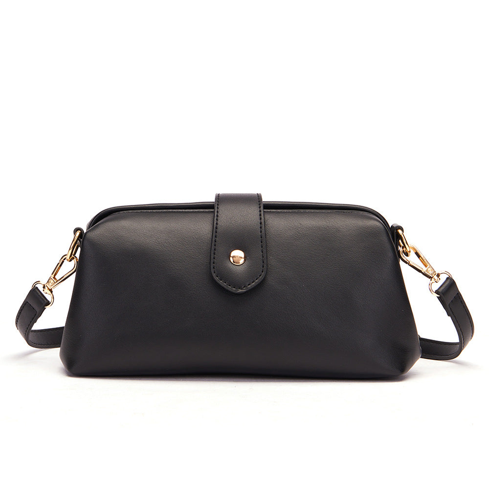 Black Chic Vintage Inspired PU Leather Crossbody Bag - Small Frame Doctor Style Purse with Adjustable Strap V888-ELOSUNG32336