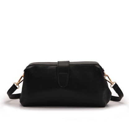 Black Chic Vintage Inspired PU Leather Crossbody Bag - Small Frame Doctor Style Purse with Adjustable Strap V888-ELOSUNG32336