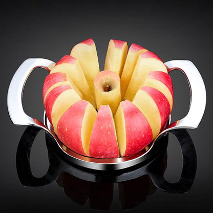 Silver Premium Apple Slicer Corer - Heavy Duty Stainless Steel Fruit Cutter, 12-Slice Divider Kitchen Gadget V888-ELOSUNG32344