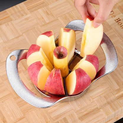 Silver Premium Apple Slicer Corer - Heavy Duty Stainless Steel Fruit Cutter, 8-Slice Divider Kitchen Gadget V888-ELOSUNG32345