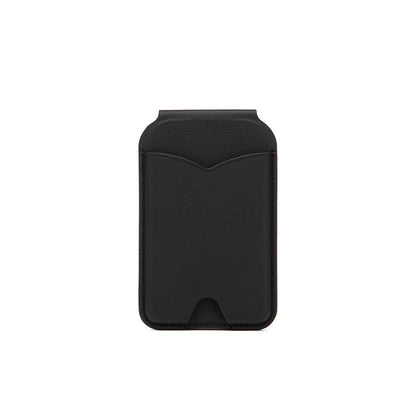 Black Chic MagSafe Wallet with Mirror & Stand - PU Leather Card Holder for iPhone 12-16 Series V888-ELOSUNG32346