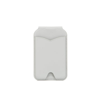 Light Grey Chic MagSafe Wallet with Mirror & Stand - PU Leather Card Holder for iPhone 12-16 Series V888-ELOSUNG32348
