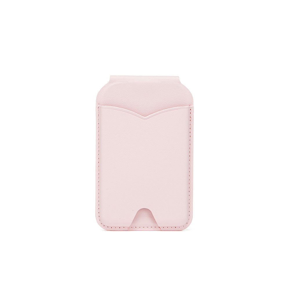 Pink Chic MagSafe Wallet with Mirror & Stand - PU Leather Card Holder for iPhone 12-16 Series V888-ELOSUNG32350