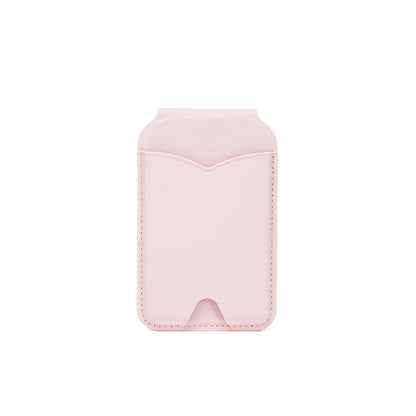 Pink Chic MagSafe Wallet with Mirror & Stand - PU Leather Card Holder for iPhone 12-16 Series V888-ELOSUNG32350