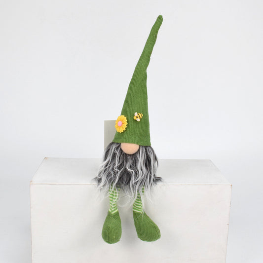 2 Pcs Charming Green Gnome - Plush Faceless Gonk with Long Dangle Legs - Adorable Shelf Sitter Home Decor V888-ELOSUNG32352