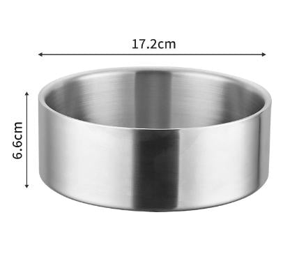 Silver Premium 304 Stainless Steel Pet Bowl (32oz) - Non-Slip, Anti-Tip Food & Water Dish for Dogs & Cats - V888-ELOSUNG32355