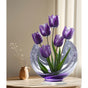 2 Pcs Charming Purple Tulip 2D Acrylic Ornament - Flat Floral Tabletop Art Decor Accent V888-ELOSUNG32361