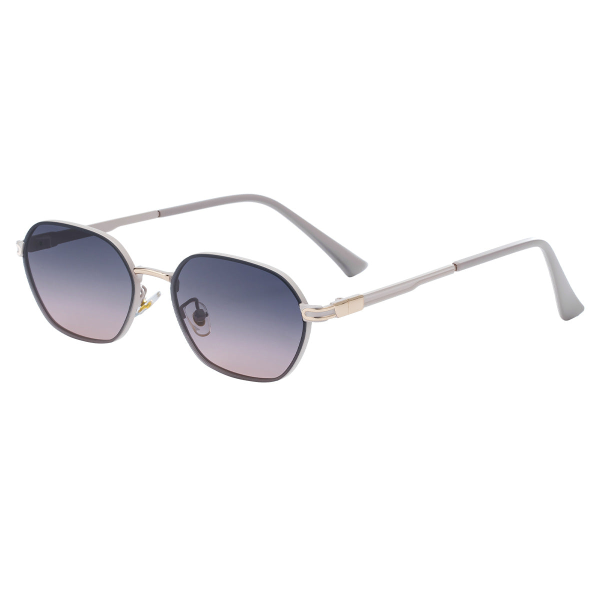 Purple Gradient Lenses Chic Oval Sunglasses for Women - UV400 Protection Lightweight Metal Frame, Comfortable V888-ELOSUNG3237