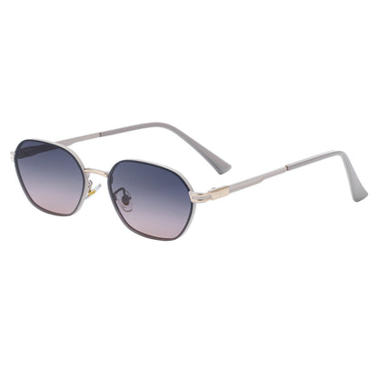 Purple Gradient Lenses Chic Oval Sunglasses for Women - UV400 Protection Lightweight Metal Frame, Comfortable V888-ELOSUNG3237