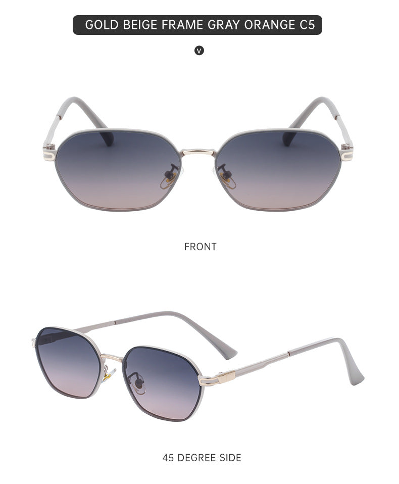 Purple Gradient Lenses Chic Oval Sunglasses for Women - UV400 Protection Lightweight Metal Frame, Comfortable V888-ELOSUNG3237