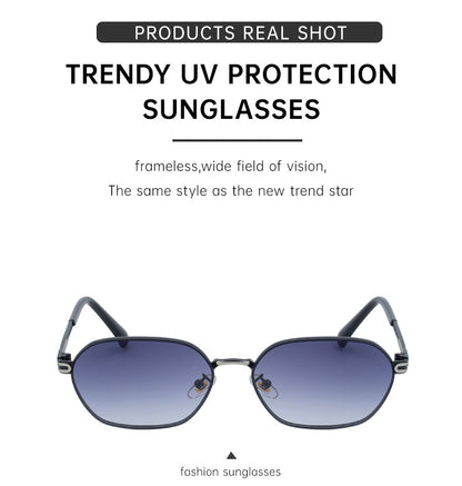 Purple Gradient Lenses Chic Oval Sunglasses for Women - UV400 Protection Lightweight Metal Frame, Comfortable V888-ELOSUNG3237