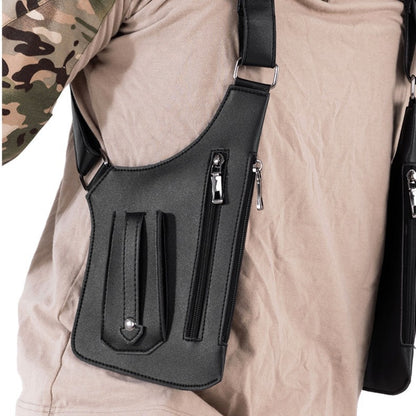 Black Urban Tactical Anti-Theft Shoulder Holster Bag - Secure Multi-Pocket Chest Rig for Men V888-ELOSUNG32377