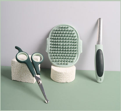 Grey and Green Complete 8-Piece Pet Grooming Kit - Essential Dog & Cat Care Tools with Brushes, Nail V888-ELOSUNG32389