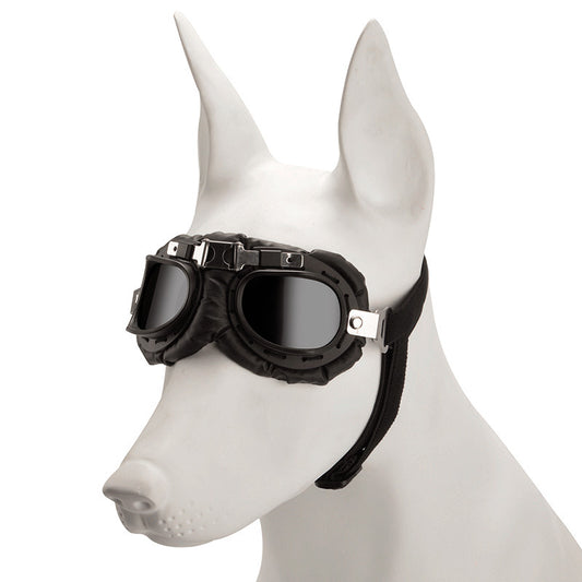 Black Frame Black Film Retro Pet Goggles - UV Protection Sunglasses for Small Medium Dogs & Cats, Windproof V888-ELOSUNG32391