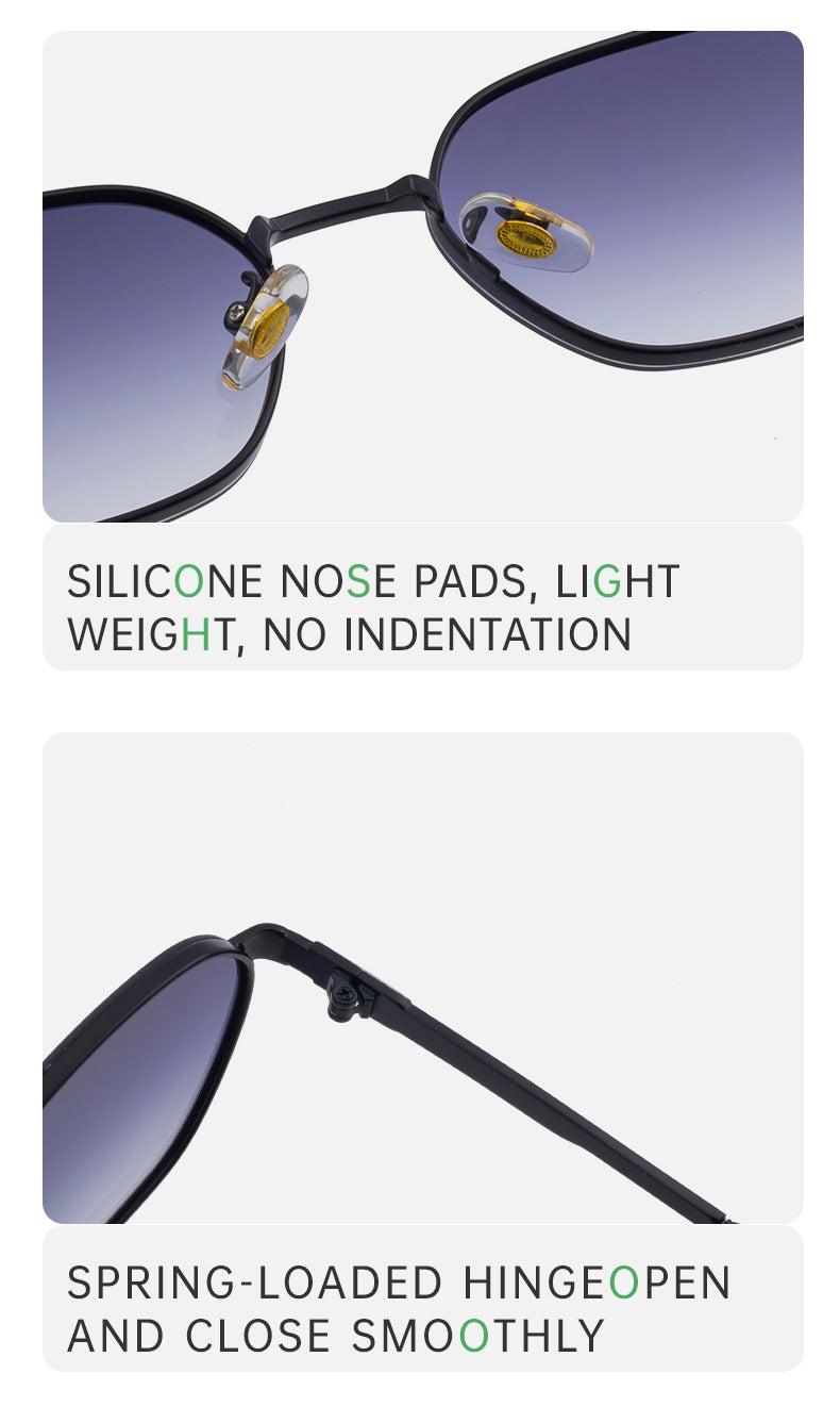 Blue Lenses Chic Oval Sunglasses for Women - UV400 Protection Lightweight Metal Frame, Comfortable Design V888-ELOSUNG32393