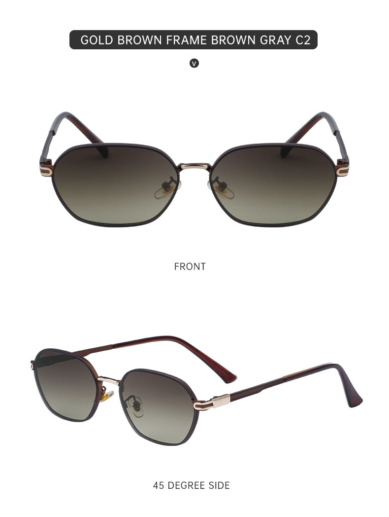 Dark Green Gradient Lenses Chic Oval Sunglasses for Women - UV400 Protection Lightweight Metal Frame, V888-ELOSUNG32394