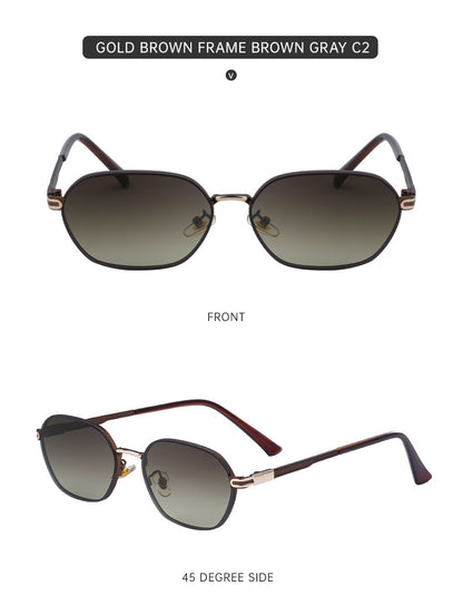 Dark Green Gradient Lenses Chic Oval Sunglasses for Women - UV400 Protection Lightweight Metal Frame, V888-ELOSUNG32394