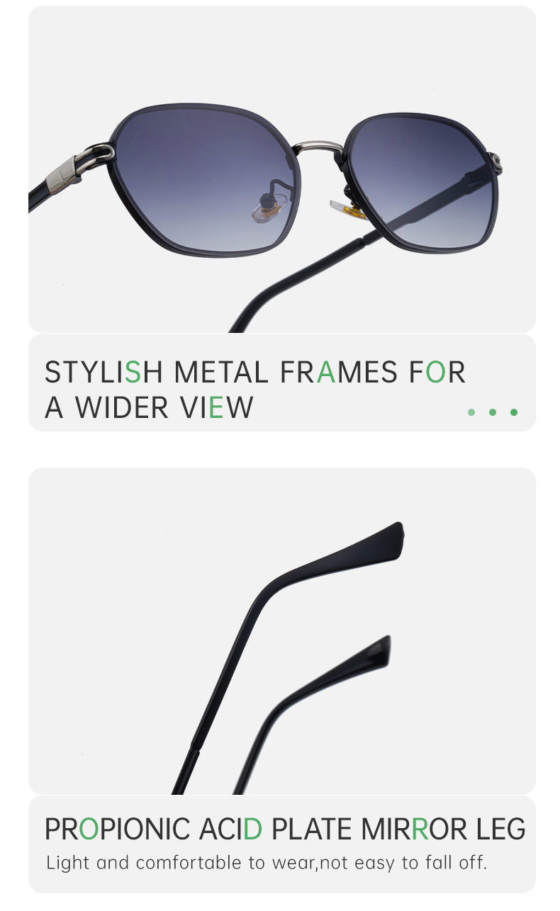 Dark Green Gradient Lenses Chic Oval Sunglasses for Women - UV400 Protection Lightweight Metal Frame, V888-ELOSUNG32394