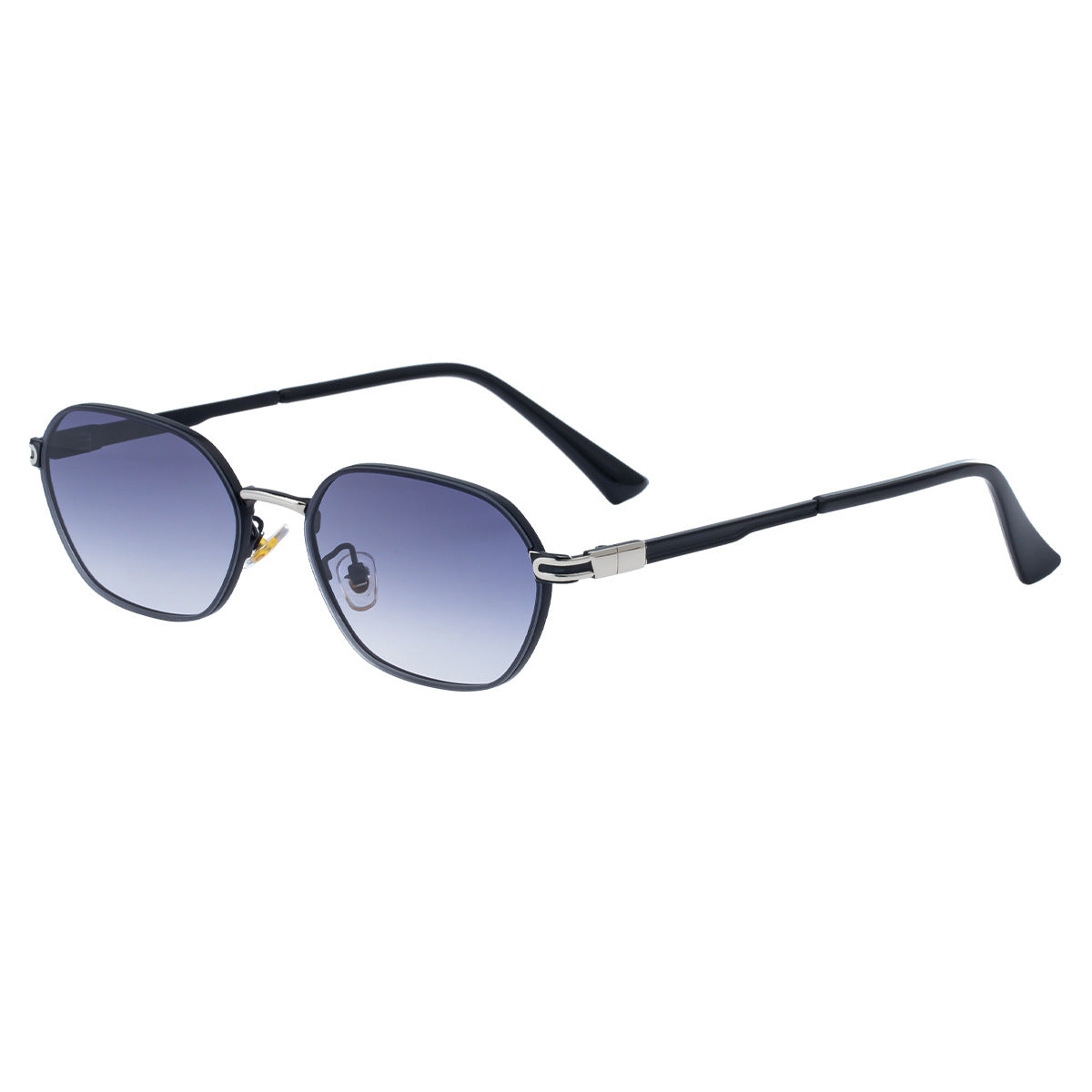 Blue Gradient Lenses Chic Oval Sunglasses for Women - UV400 Protection Lightweight Metal Frame, Comfortable V888-ELOSUNG32395