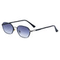 Blue Gradient Lenses Chic Oval Sunglasses for Women - UV400 Protection Lightweight Metal Frame, Comfortable V888-ELOSUNG32395