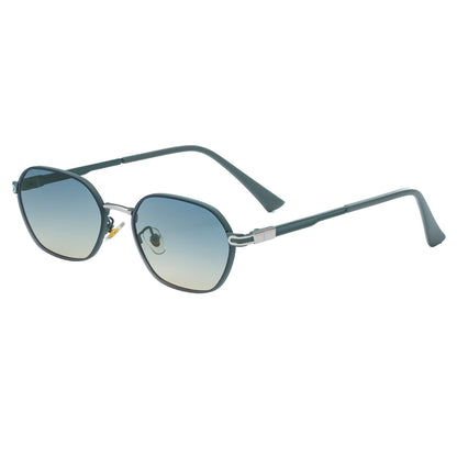 Green Gradient Lenses Chic Oval Sunglasses for Women - UV400 Protection Lightweight Metal Frame, Comfortable V888-ELOSUNG32398