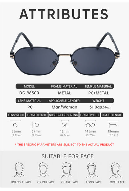Green Gradient Lenses Chic Oval Sunglasses for Women - UV400 Protection Lightweight Metal Frame, Comfortable V888-ELOSUNG32398