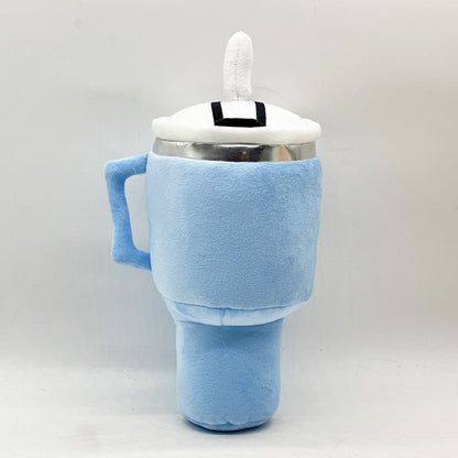 Blue Plush Travel Mug Squeaky Dog Toy - Soft Polyester Chew Toy for Boredom Relief & Interactive Fun - 31cm V888-ELOSUNG32399