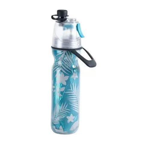 Cyan 500ML Insulated Sports Water Bottle with Cooling Mist - Triple-Layer Design Keeps Drinks Cold for Hours V888-ELOSUNG32451
