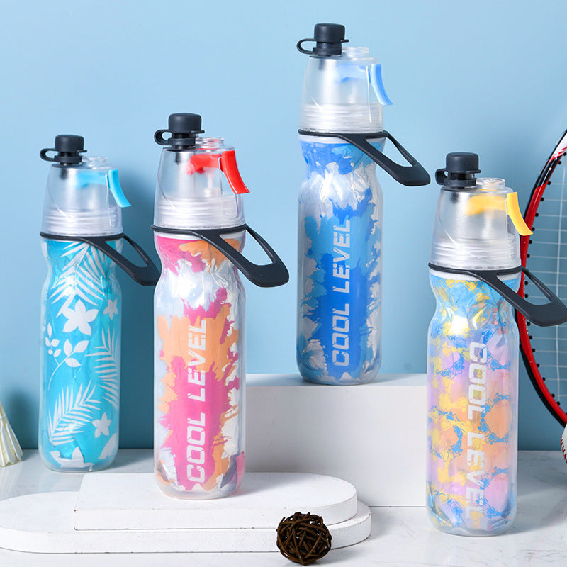 Yellow 500ML Insulated Sports Water Bottle with Cooling Mist - Triple-Layer Design Keeps Drinks Cold for V888-ELOSUNG32452