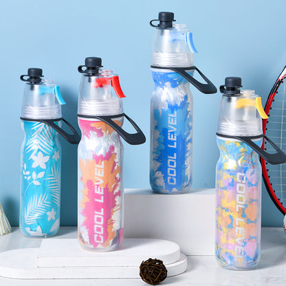 Yellow 500ML Insulated Sports Water Bottle with Cooling Mist - Triple-Layer Design Keeps Drinks Cold for V888-ELOSUNG32452