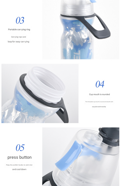 Yellow 500ML Insulated Sports Water Bottle with Cooling Mist - Triple-Layer Design Keeps Drinks Cold for V888-ELOSUNG32452