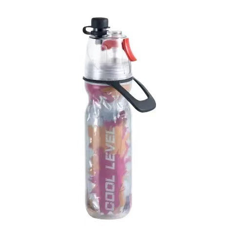 Red 500ML Insulated Sports Water Bottle with Cooling Mist - Triple-Layer Design Keeps Drinks Cold for Hours - V888-ELOSUNG32453