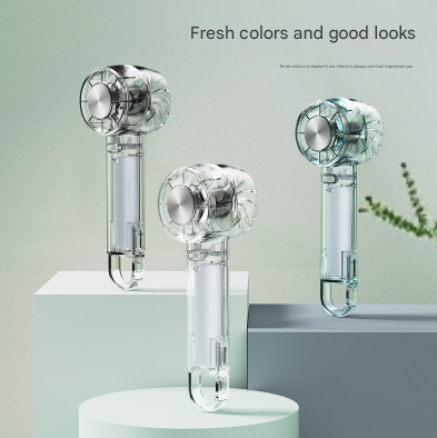Transparent White Portable Mini Cooling Fan with Semiconductor Ice Compress - USB-C Rechargeable, 3-Speed V888-ELOSUNG32459