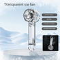 Transparent Black Portable Mini Cooling Fan with Semiconductor Ice Compress - USB-C Rechargeable, 3-Speed V888-ELOSUNG32460