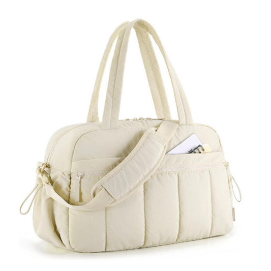 Beige Versatile Carry-On Travel Duffel Bag - Airline Personal Item Size with Waterproof Wet Pocket & Trolley V888-ELOSUNG32467