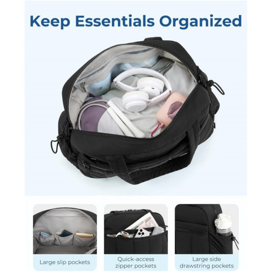 Beige Versatile Carry-On Travel Duffel Bag - Airline Personal Item Size with Waterproof Wet Pocket & Trolley V888-ELOSUNG32467