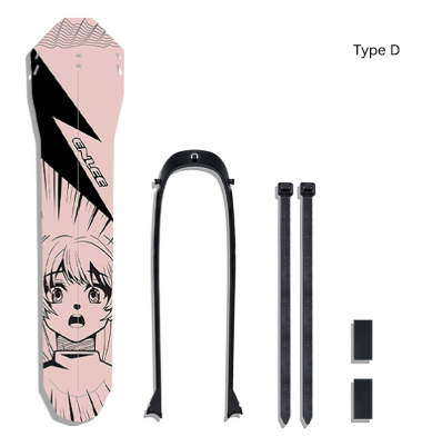 Style D Black and Pink Lightweight Bicycle Rear Mudguard - Adjustable PP5 Fender for MTB, Road & Folding V888-ELOSUNG32474