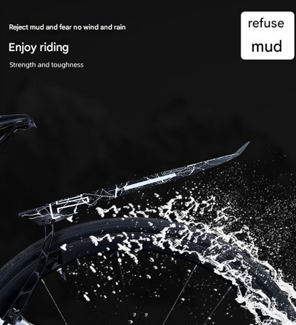 Style E Black Lightweight Bicycle Rear Mudguard - Adjustable PP5 Fender for MTB, Road & Folding Bikes (NOT V888-ELOSUNG32475
