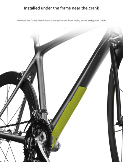 2 Pcs Grey Durable Bicycle Frame Down Tube Protector Sticker - Anti-Scratch Guard for MTB & Road Bikes V888-ELOSUNG32479