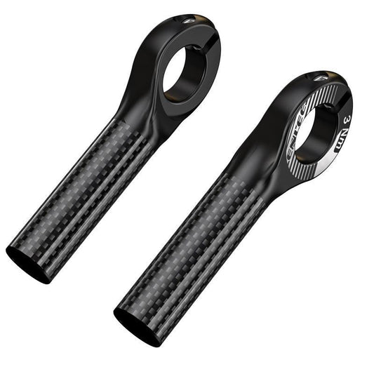 Black Ultralight Carbon Fiber Bicycle Bar Ends - Ergonomic Anti-Slip Grips for MTB & Hybrid Bikes (22.2mm) V888-ELOSUNG32481
