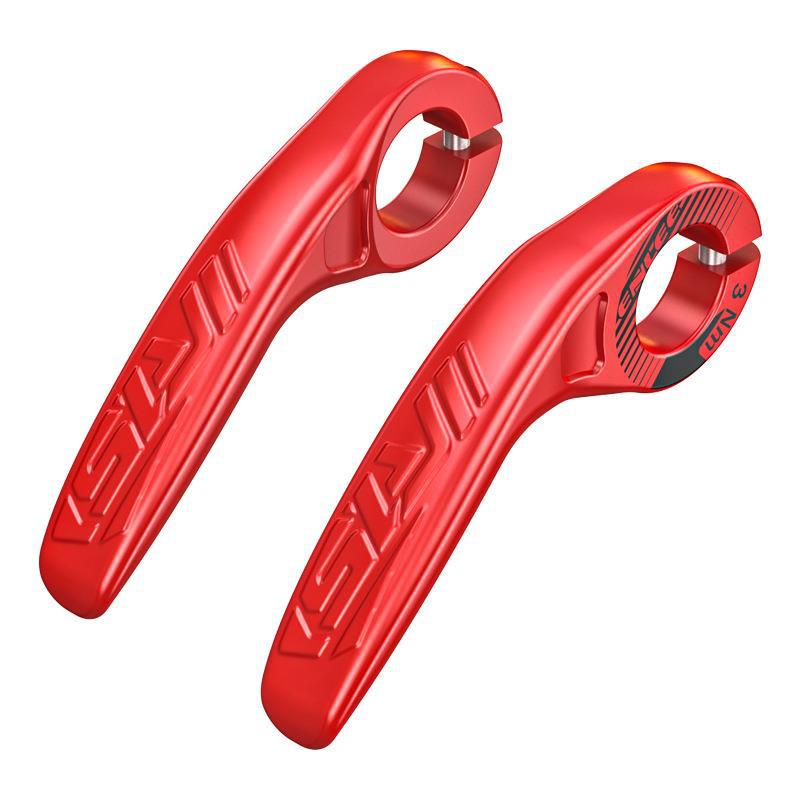 Red Ultralight Ergonomic Bike Bar Ends - High-Strength Composite Horn Grips (22.2mm) V888-ELOSUNG32487