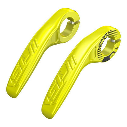 Fluorescent Yellow Ultralight Ergonomic Bike Bar Ends - High-Strength Composite Horn Grips (22.2mm) V888-ELOSUNG32488