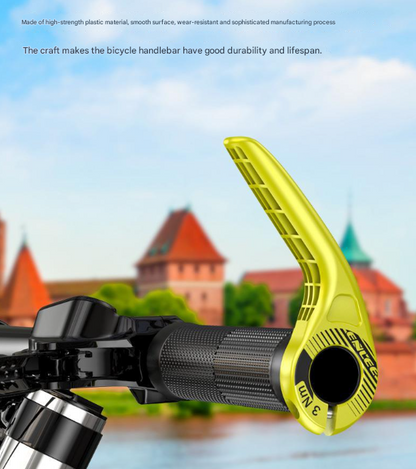 Light Green Ultralight Ergonomic Bike Bar Ends - High-Strength Composite Horn Grips (22.2mm) V888-ELOSUNG32490