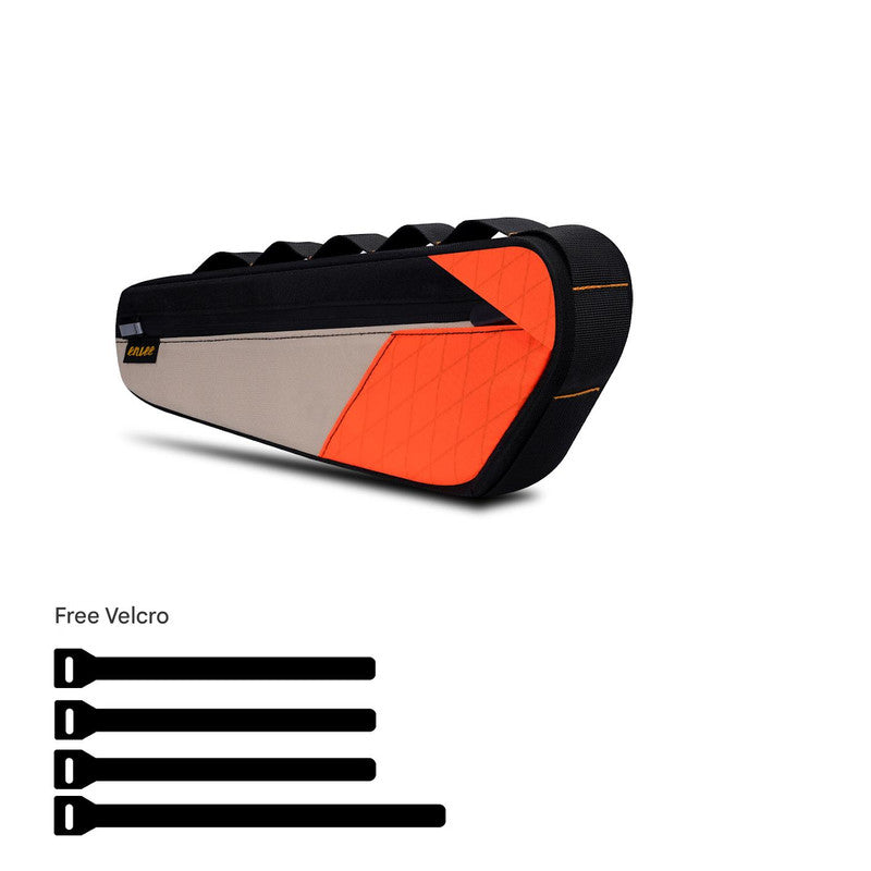 Black and Orange Waterproof Bicycle Frame Bag - 2.5L Slim Top Tube Storage Pouch for Cycling Essentials V888-ELOSUNG32492