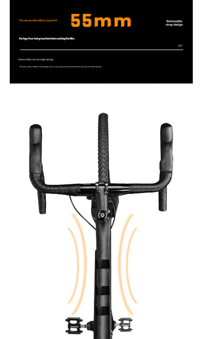 Black and Orange Waterproof Bicycle Frame Bag - 2.5L Slim Top Tube Storage Pouch for Cycling Essentials V888-ELOSUNG32492