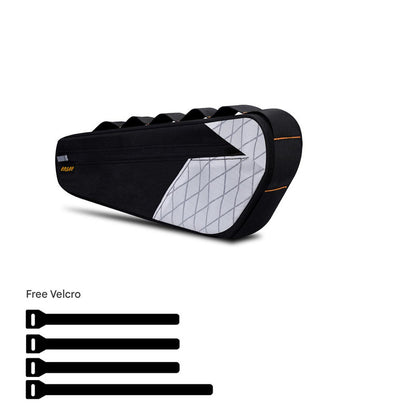 Black and White Waterproof Bicycle Frame Bag - 2.5L Slim Top Tube Storage Pouch for Cycling Essentials V888-ELOSUNG32493
