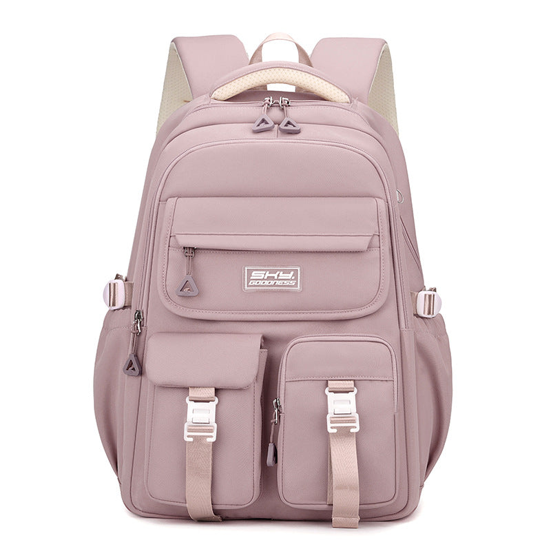 Light Purple Large Capacity Waterproof Student Backpack - Fits 15-Inch Laptop, Multi-Pocket Travel Daypack V888-ELOSUNG32498